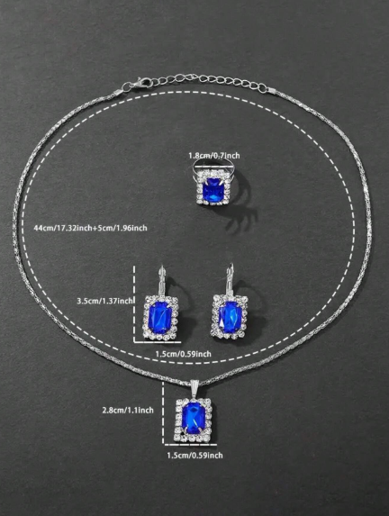 Elegant square jewelry set