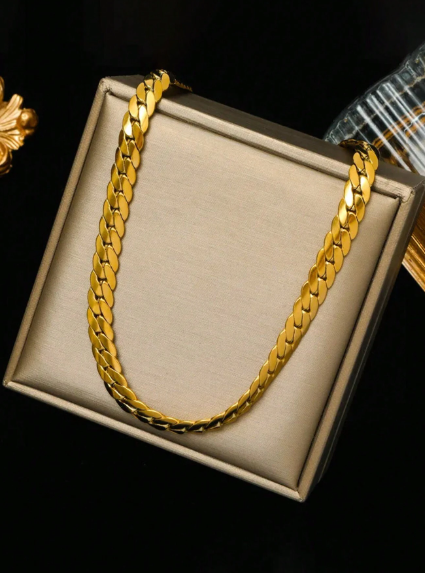 Two-piece stainless steel necklace and bracelet set